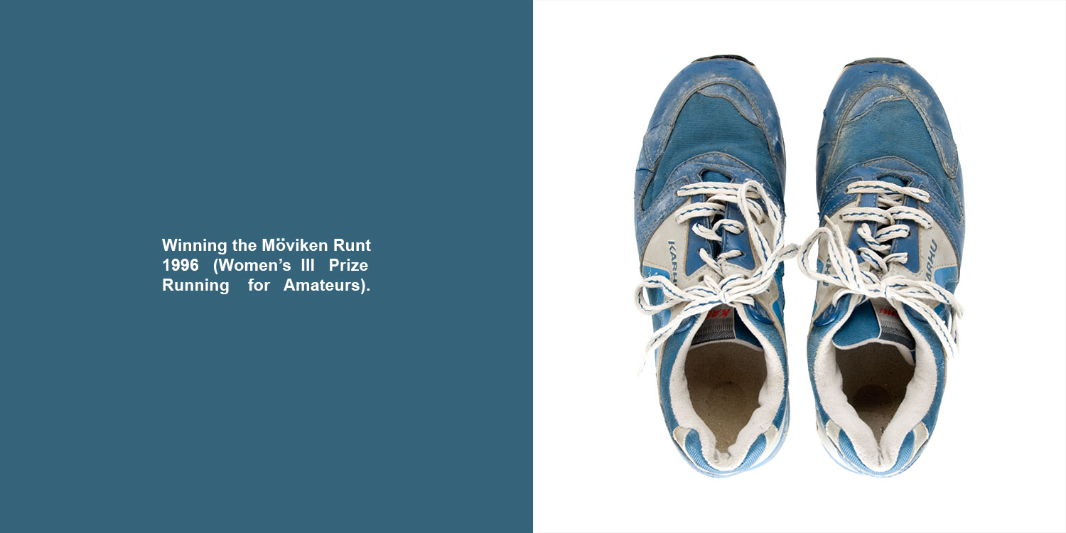 In My Shoes: Turku, Finland, 2009, color digital print, 32 x 16, showing 1 of 9<br><br>In My Shoes puts me at the center of an existential dilemma of wearing community members’ shoes associated with a memorable moment.